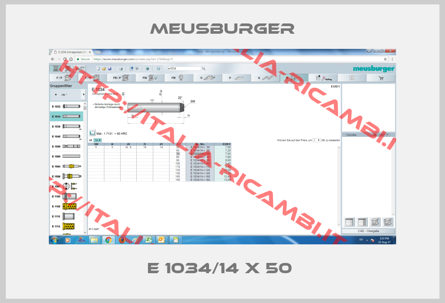 Meusburger-E 1034/14 x 50 