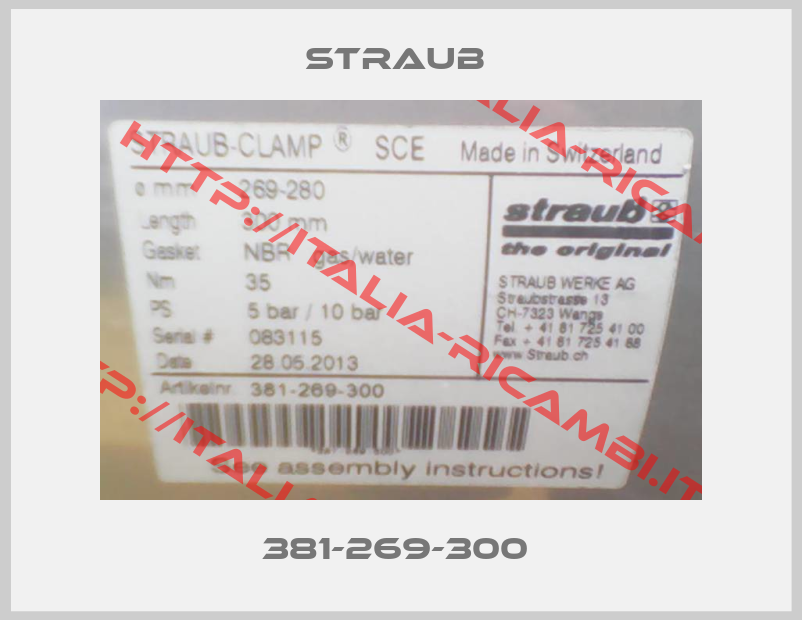 Straub -381-269-300 