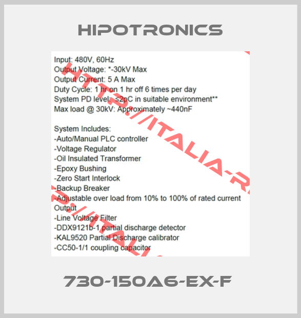 Haefely Hipotronics-730-150A6-EX-F 