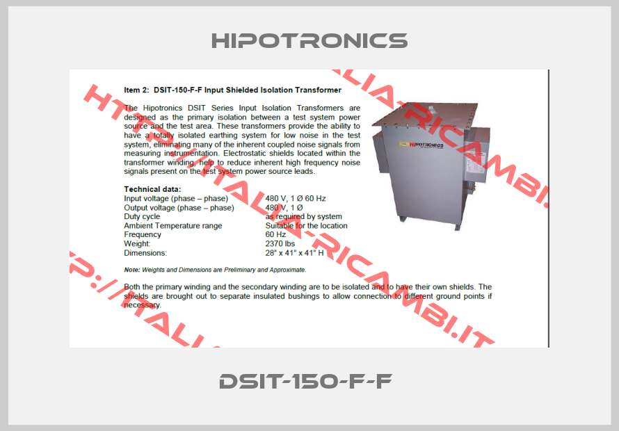 Haefely Hipotronics-DSIT-150-F-F 