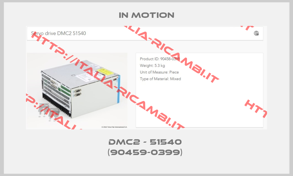In Motion-DMC2 - 51540  (90459-0399) 