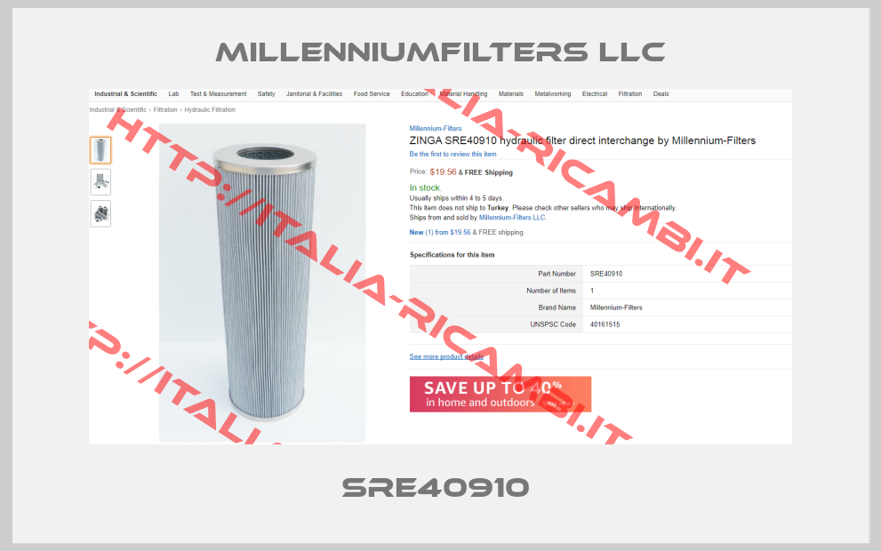 Millenniumfilters Llc-SRE40910 