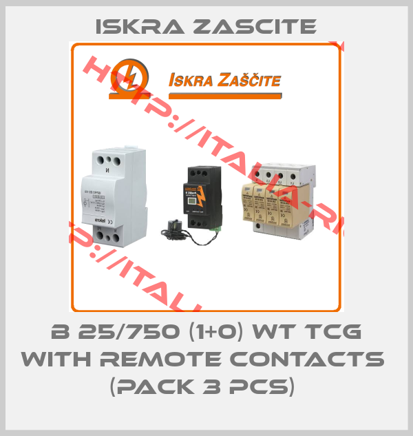 ISKRA ZASCITE-B 25/750 (1+0) WT TCG with remote contacts  (pack 3 pcs) 