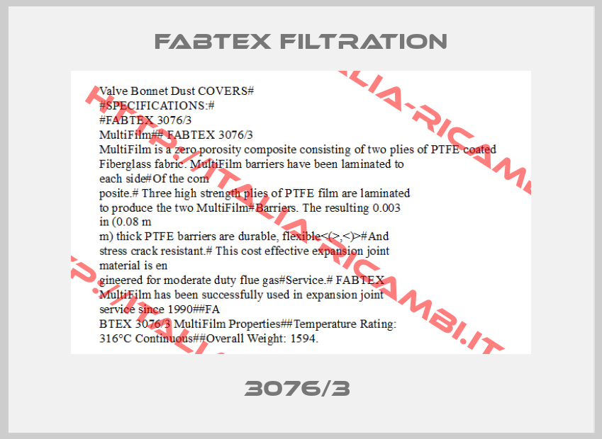 Fabtex Filtration-3076/3 