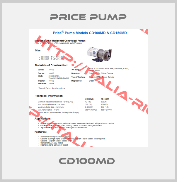 Price pump-CD100MD 