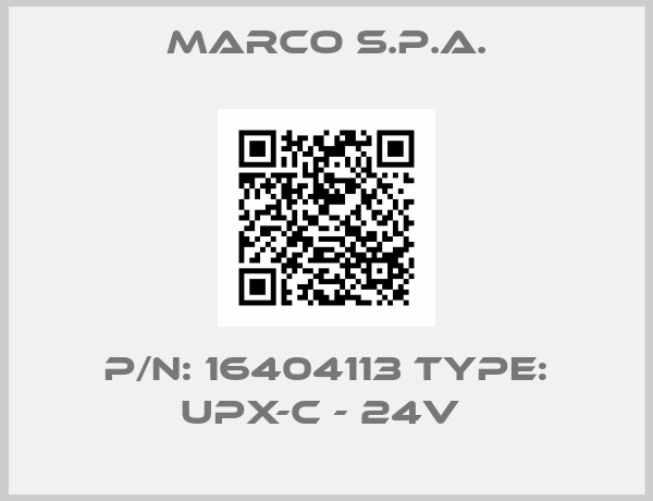 MARCO S.p.A.-P/N: 16404113 Type: UPX-C - 24V 