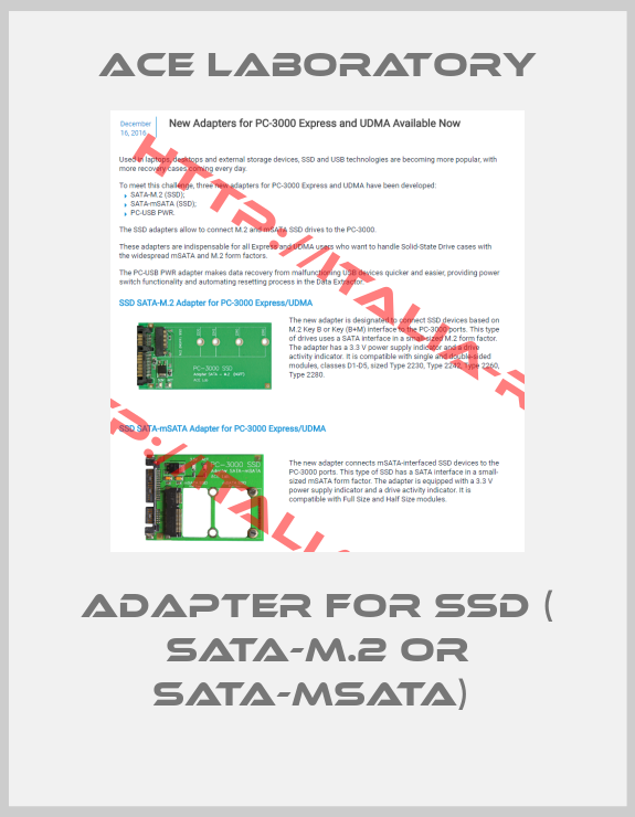 Ace Laboratory-Adapter for SSD ( SATA-M.2 or SATA-mSATA) 