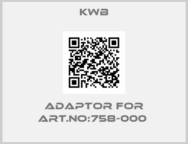 Kwb-Adaptor for Art.No:758-000 