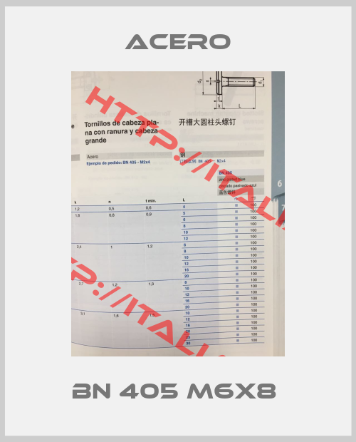 ACERO-BN 405 M6x8 