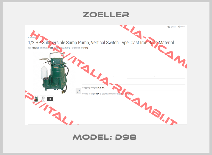 Zoeller-Model: D98 