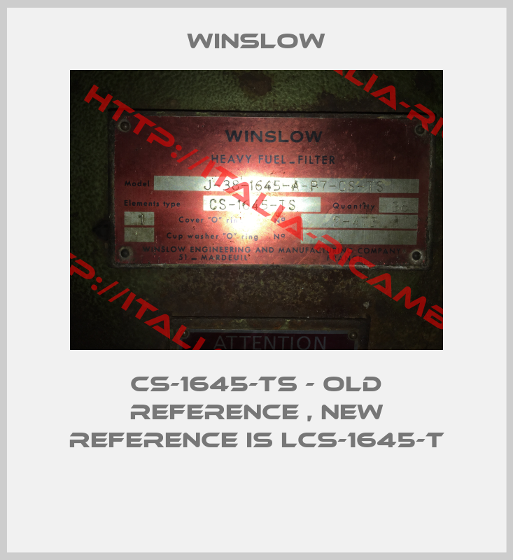 winslow-CS-1645-TS - old reference , new reference is LCS-1645-T 