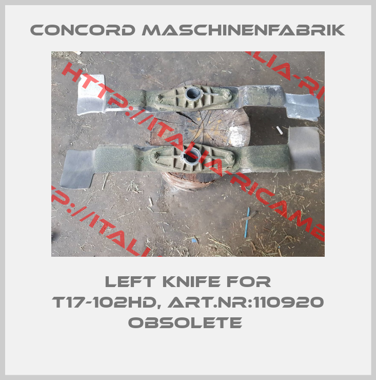 Concord Maschinenfabrik-Left knife for T17-102HD, Art.Nr:110920 obsolete 