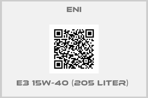ENI-E3 15W-40 (205 Liter) 
