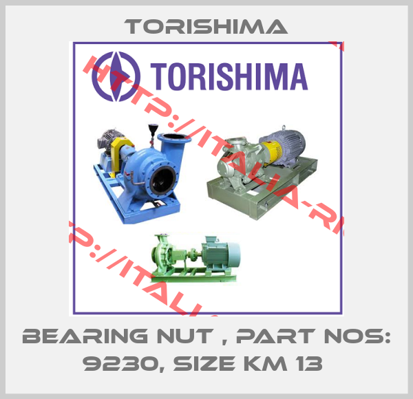 Torishima-BEARING NUT , PART NOS: 9230, SIZE KM 13 