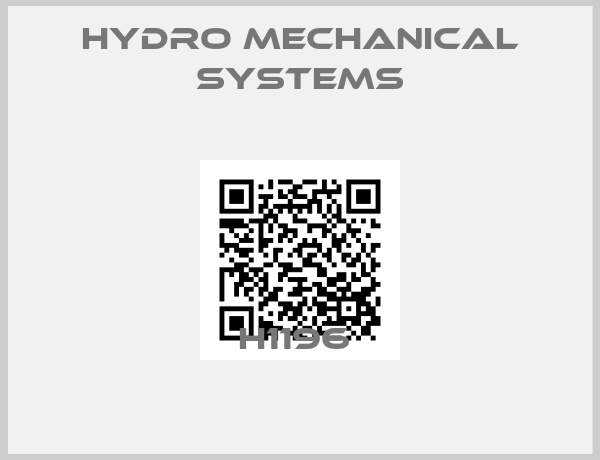 Hydro Mechanıcal Systems-H1196 