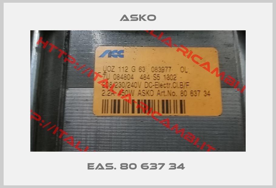 ASKO-EAS. 80 637 34 
