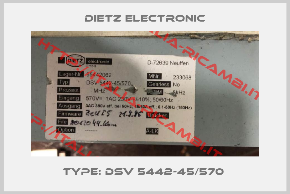 DIETZ ELECTRONIC-Type: DSV 5442-45/570 