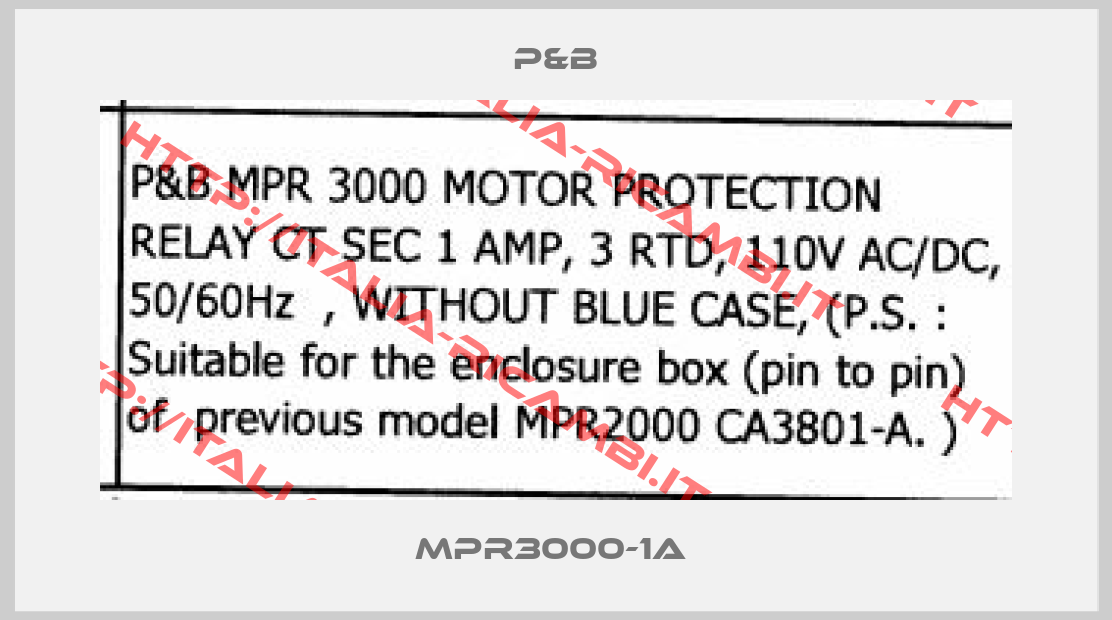 P&B-MPR3000-1A 