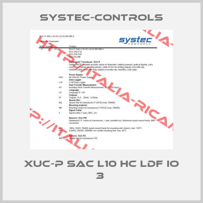 Systec-controls-XUC-P SAC L10 HC LDF IO 3 