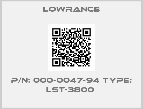 Lowrance-P/N: 000-0047-94 Type: LST-3800 