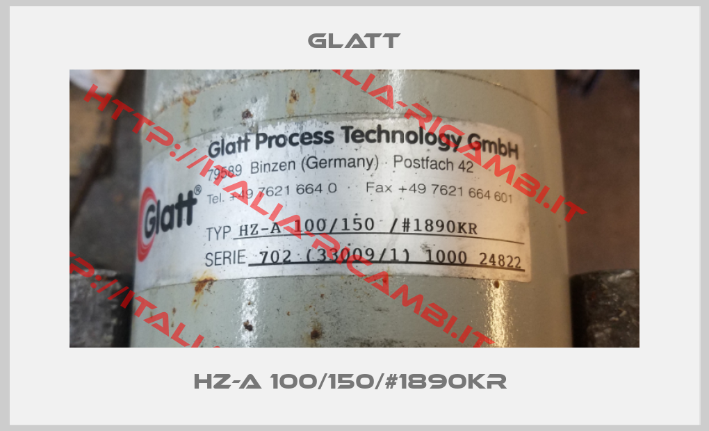 Glatt-HZ-A 100/150/#1890KR 