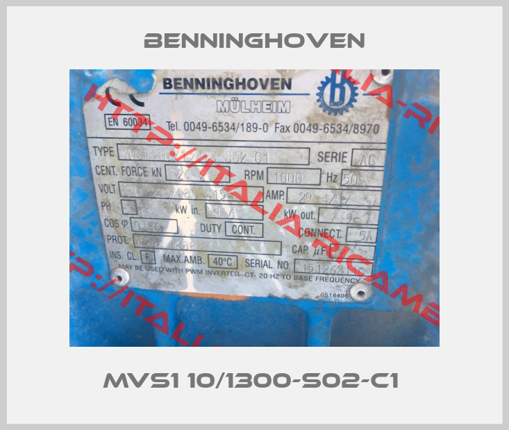 BENNINGHOVEN-MVS1 10/1300-S02-C1 