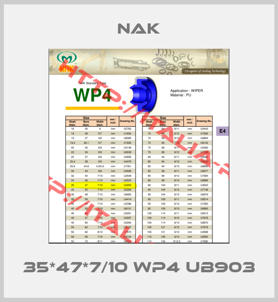 NAK-35*47*7/10 WP4 UB903