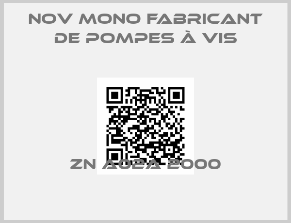 Nov Mono Fabricant de pompes à vis-ZN A02A 2000