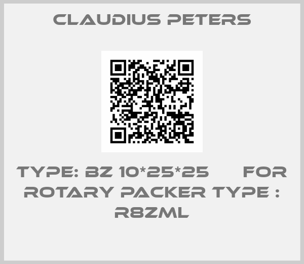 Claudius Peters-Type: BZ 10*25*25      for Rotary Packer Type : R8ZML