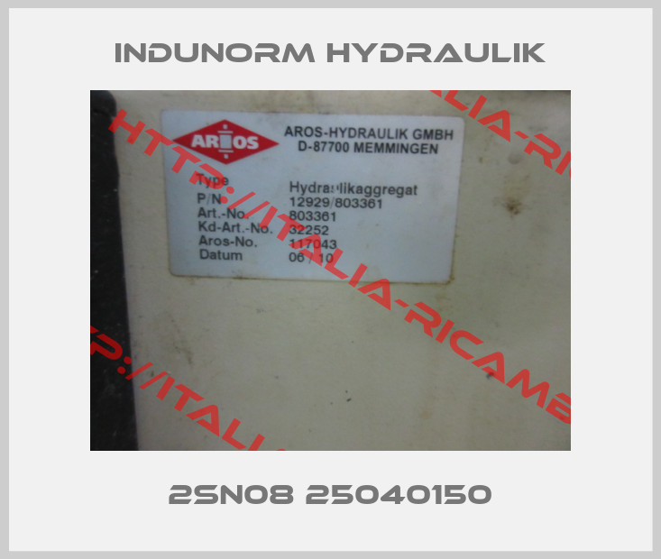 Indunorm Hydraulik-2SN08 25040150