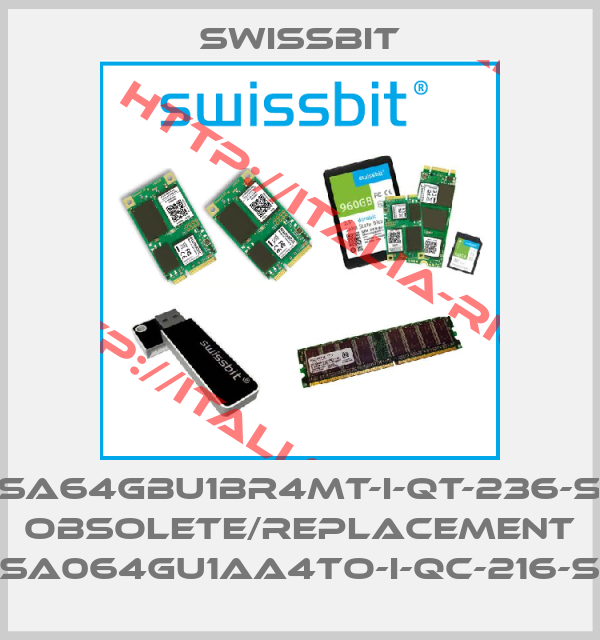Swissbit-SFSA64GBU1BR4MT-I-QT-236-STD obsolete/replacement SFSA064GU1AA4TO-I-QC-216-STD