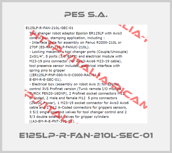 PES S.A.-E125LP-R-FAN-210L-SEC-01