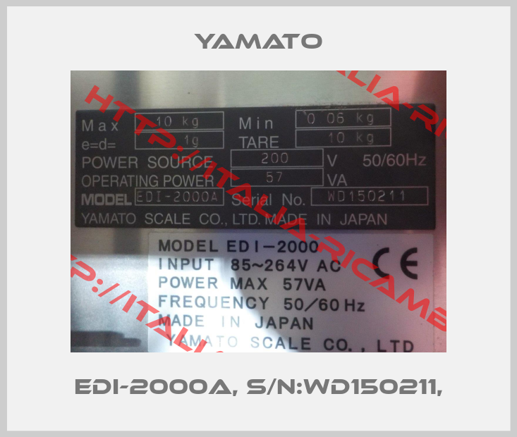YAMATO-EDI-2000A, S/N:WD150211,