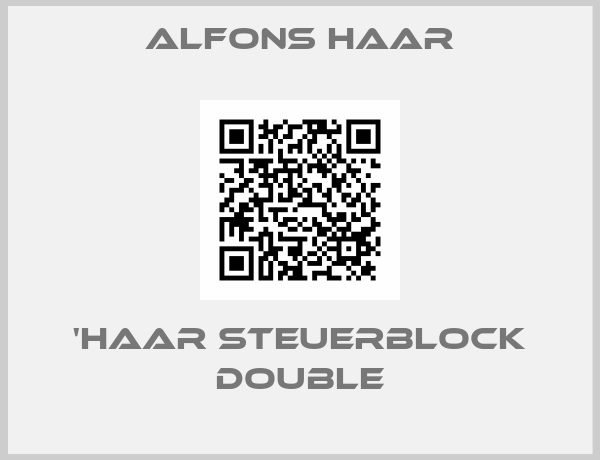 ALFONS HAAR-'HAAR Steuerblock DOUBLE