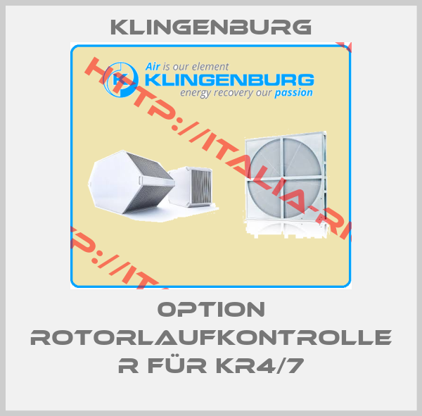 Klingenburg-0ption Rotorlaufkontrolle R für KR4/7