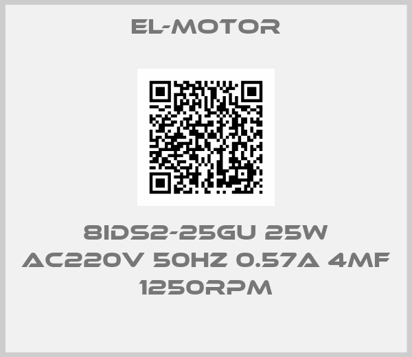 EL-MOTOR-8IDS2-25GU 25W AC220V 50Hz 0.57A 4MF 1250RPM