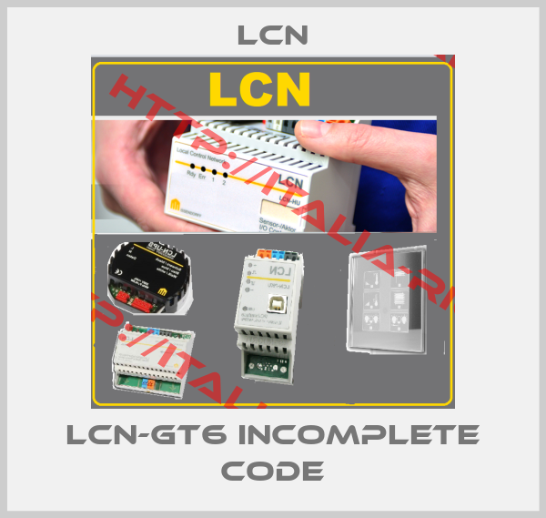LCN-LCN-GT6 incomplete code