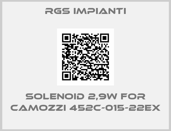 RGS Impianti-Solenoid 2,9W for CAMOZZI 452C-015-22EX