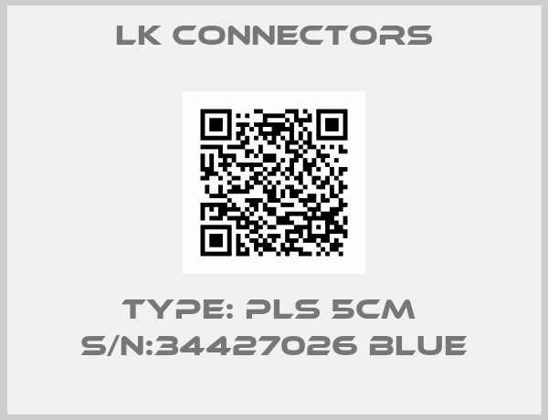 LK Connectors-Type: PLS 5CM  S/N:34427026 Blue