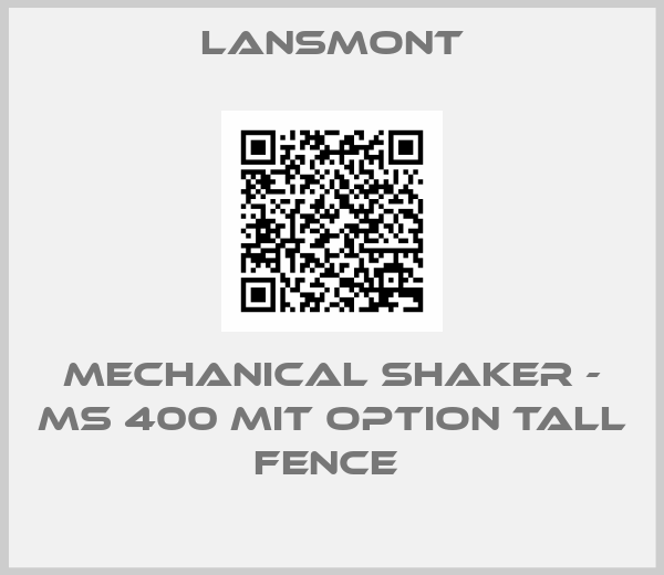 Lansmont-MECHANICAL SHAKER - MS 400 MIT OPTION TALL FENCE 