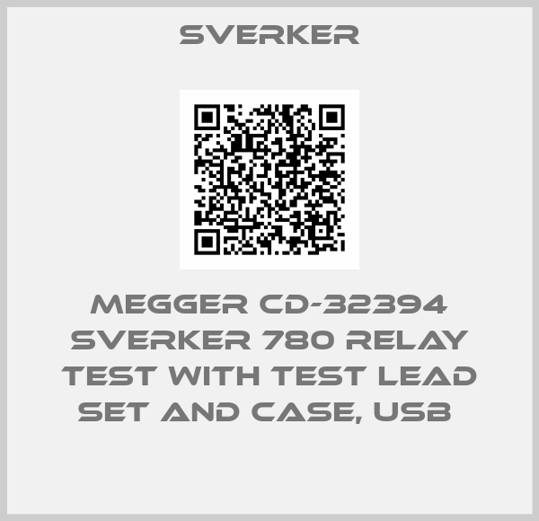 Sverker-MEGGER CD-32394 SVERKER 780 RELAY TEST WITH TEST LEAD SET AND CASE, USB 