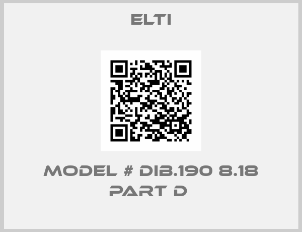 ELTI-MODEL # DIB.190 8.18 PART D 