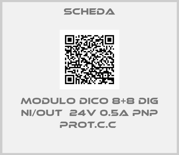 Scheda-MODULO DICO 8+8 DIG NI/OUT  24V 0.5A PNP PROT.C.C 