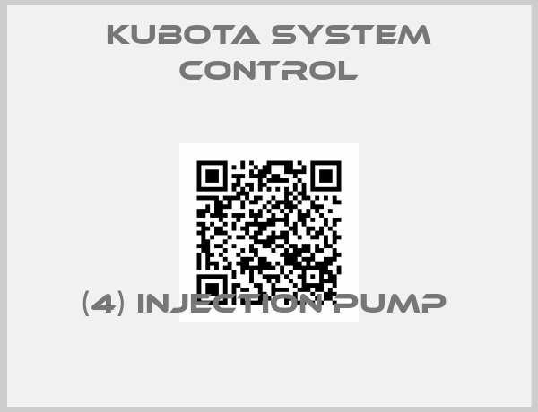 Kubota System Control-(4) INJECTION PUMP 