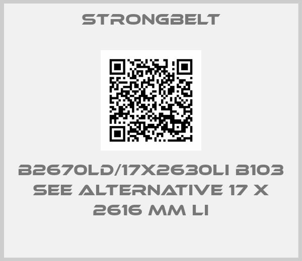 STRONGBELT-B2670LD/17X2630LI B103 see alternative 17 x 2616 mm Li