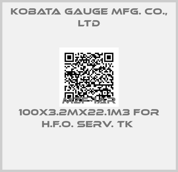 KOBATA GAUGE MFG. CO., LTD-MZF-1AR 100X3.2MX22.1M3 FOR H.F.O. SERV. TK 
