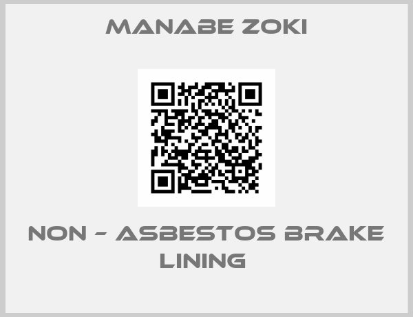Manabe Zoki-NON – ASBESTOS BRAKE LINING 