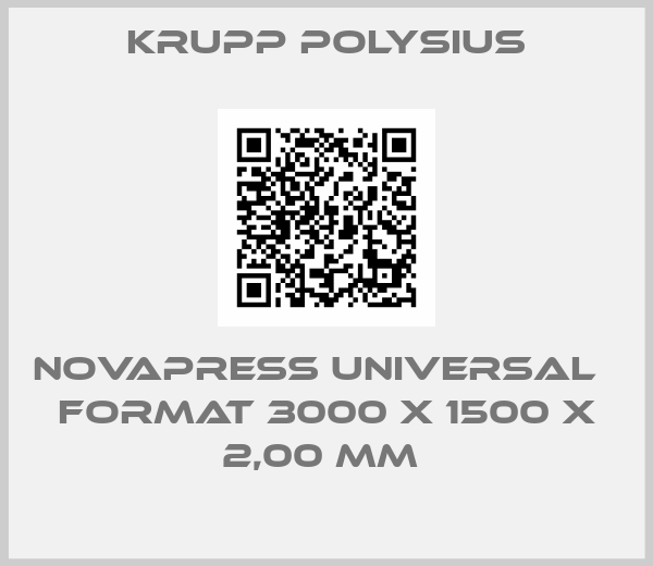 KRUPP Polysius-NOVAPRESS UNIVERSAL              FORMAT 3000 X 1500 X 2,00 MM 