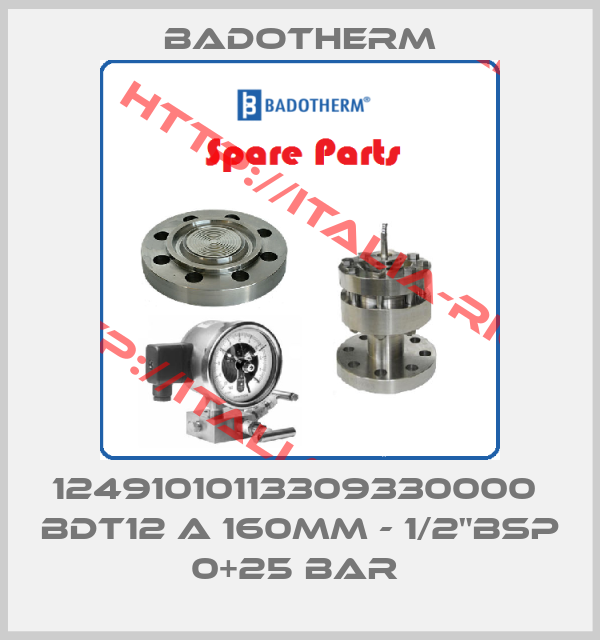 Badotherm-12491010113309330000  BDT12 A 160MM - 1/2"BSP 0+25 BAR 