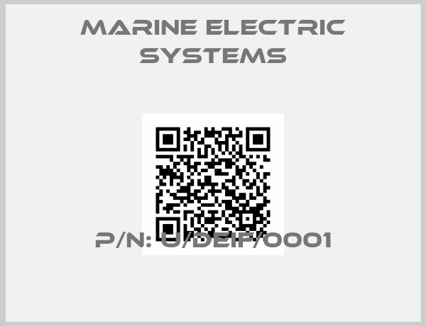Marine Electric Systems-P/N: U/DEIF/0001
